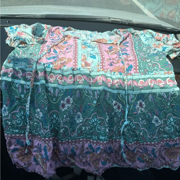 Cute boho top blue print - Picture 6 of 8